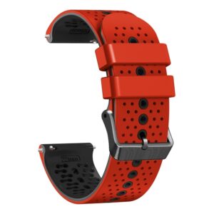 Λουράκι Huawei Watch GT3 Pro 46mm Μαύρο - Κόκκινο 22mm Perforated Two-Color Silicone Watch Band Black - Red