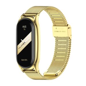 Λουράκι Xiaomi Mi Band 3/4/5/6 Χρυσό Mijobs CS Metal Three Bead Stainless Steel Watch Band Gold