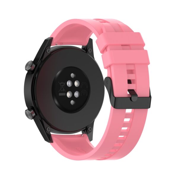 Λουράκι Huawei Watch GT 3 46mm/GT Runner 22mm Ροζ Silicone Replacement Wrist Strap Watchband with Black Buckle Pink