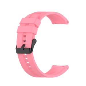 Λουράκι Huawei Watch GT 3 46mm/GT Runner 22mm Ροζ Silicone Replacement Wrist Strap Watchband with Black Buckle Pink