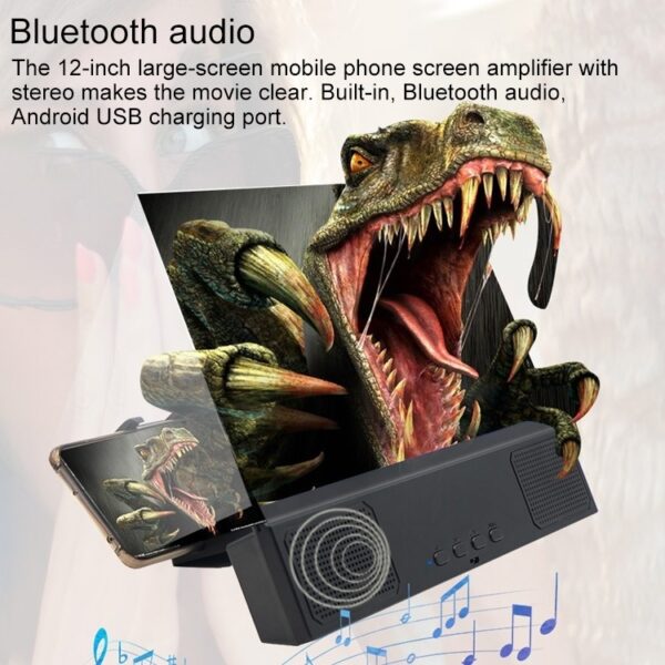 L2 12.0 Inch Universal Foldable Mobile Phone Screen Magnifier with Bluetooth Speaker