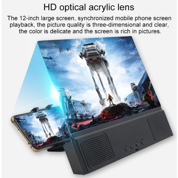 L2 12.0 Inch Universal Foldable Mobile Phone Screen Magnifier with Bluetooth Speaker