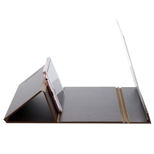 12.0 inch Portable Wood + Organic Glass Eyeshield 3D Mobile Phone Screen Magnifier Bracket Enlarge with Holder