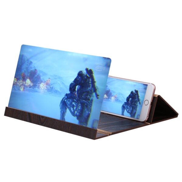 12.0 inch Portable Wood + Organic Glass Eyeshield 3D Mobile Phone Screen Magnifier Bracket Enlarge with Holder