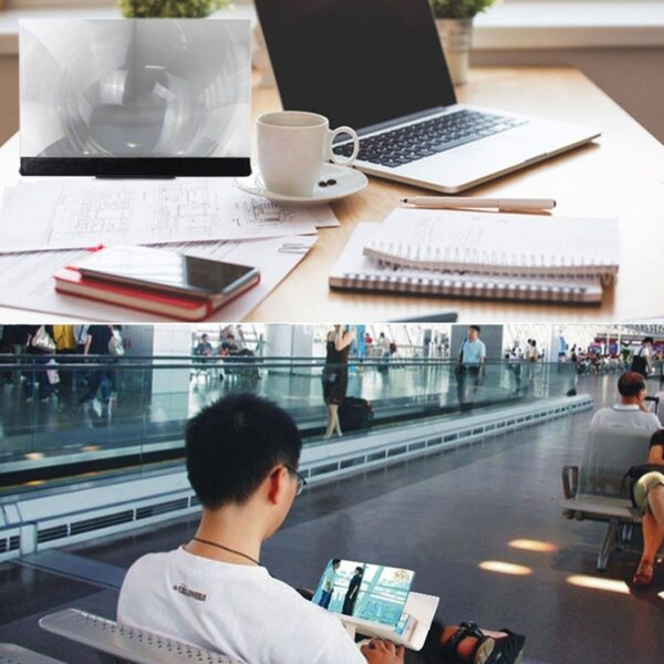 12.0 inch Portable Wood + Organic Glass Eyeshield 3D Mobile Phone Screen Magnifier Bracket Enlarge with Holder