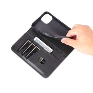 iPhone 15 Plus Θήκη Βιβλίο Μαύρο AZNS Magnetic Calf Texture Flip Phone Case Black