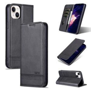 iPhone 15 Plus Θήκη Βιβλίο Μαύρο AZNS Magnetic Calf Texture Flip Phone Case Black