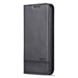 iPhone 15 Plus Θήκη Βιβλίο Μαύρο AZNS Magnetic Calf Texture Flip Phone Case Black