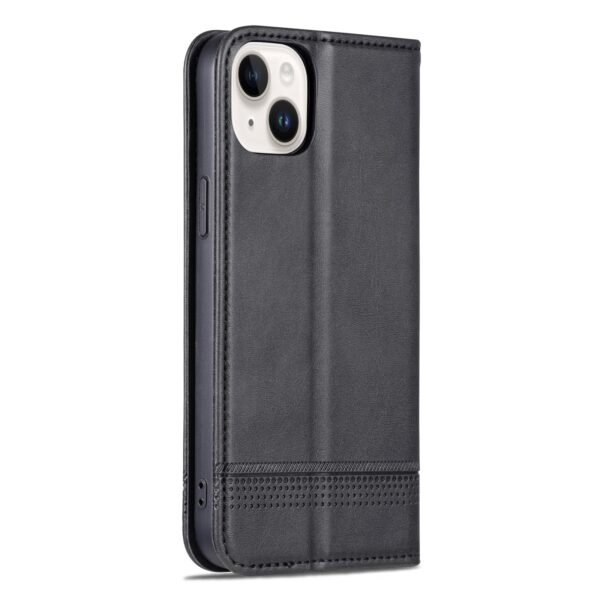 iPhone 15 Plus Θήκη Βιβλίο Μαύρο AZNS Magnetic Calf Texture Flip Phone Case Black