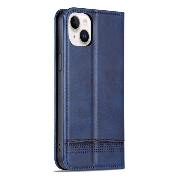 iPhone 15 Plus Θήκη Βιβλίο Μπλε AZNS Magnetic Calf Texture Flip Phone Case Blue