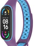 Λουράκι Xiaomi Mi Band 6 Μπλε - Μωβ Two-color Silicone Breathable Replacement Watchbands Blue - Purple