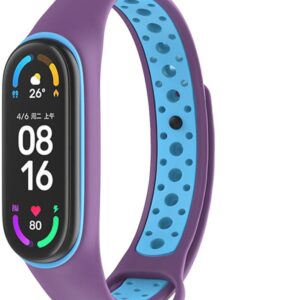 Λουράκι Xiaomi Mi Band 6 Μπλε - Μωβ Two-color Silicone Breathable Replacement Watchbands Blue - Purple