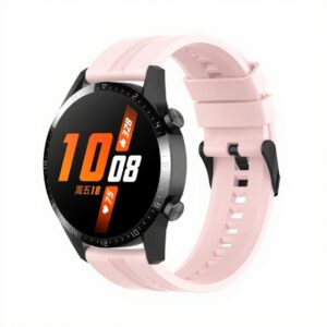 Λουράκι Huawei Watch GT 3 46mm/GT Runner 22mm Ανοιχτό Ροζ Silicone Replacement Watchband with Black Buckle Quicksand Pink