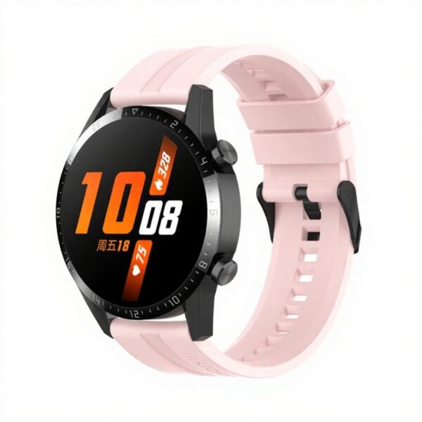 Λουράκι Huawei Watch GT 3 46mm/GT Runner 22mm Ανοιχτό Ροζ Silicone Replacement Watchband with Black Buckle Quicksand Pink