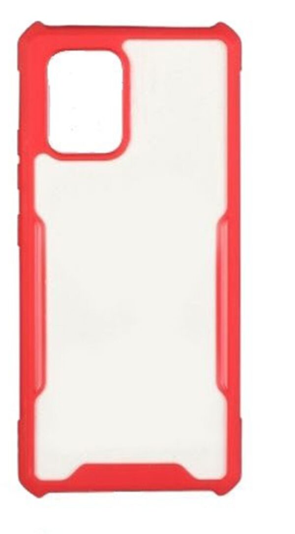 Forcell Xiaomi Redmi Note 10 4G / Note 10S / Poco M5s Acrylic Θήκη με Πλαίσιο Σιλικόνης Διάφανη - Red