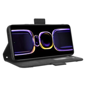 Xiaomi Poco F5 5G Θήκη Βιβλίο Μαύρο Skin Feel Calf Texture Card Slots Phone Case Black