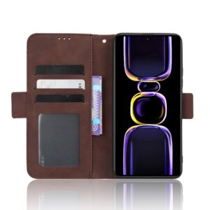 Xiaomi Poco F5 5G Θήκη Βιβλίο Καφέ Skin Feel Calf Texture Card Slots Phone Case Brown