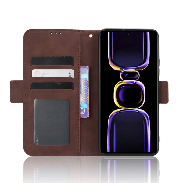 Xiaomi Poco F5 5G Θήκη Βιβλίο Καφέ Skin Feel Calf Texture Card Slots Phone Case Brown