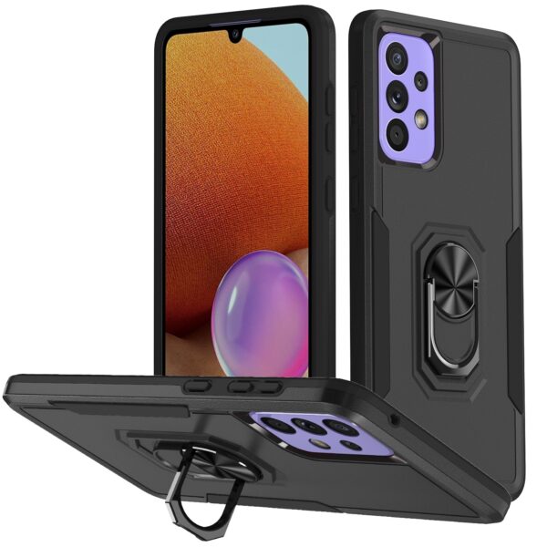 Samsung Galaxy A53 5G Θήκη Μαύρη Με Σταντ Pioneer Armor PC + TPU Holder Phone Case Black