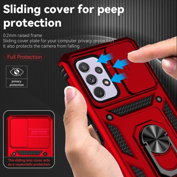 Samsung Galaxy A53 5G Θήκη Κόκκινη Με Σταντ Sliding Camshield Holder Phone Case Red