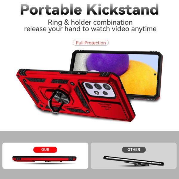 Samsung Galaxy A53 5G Θήκη Κόκκινη Με Σταντ Sliding Camshield Holder Phone Case Red