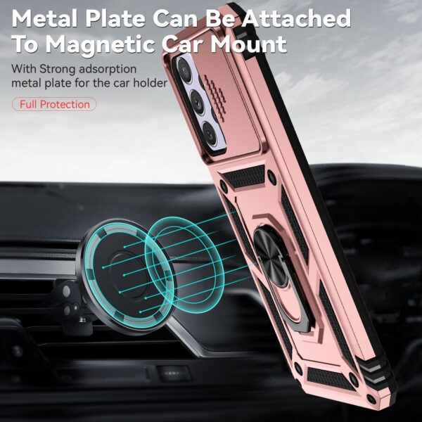 Samsung Galaxy A53 5G Θήκη Ροζ Με Σταντ Sliding Camshield Holder Phone Case Pink