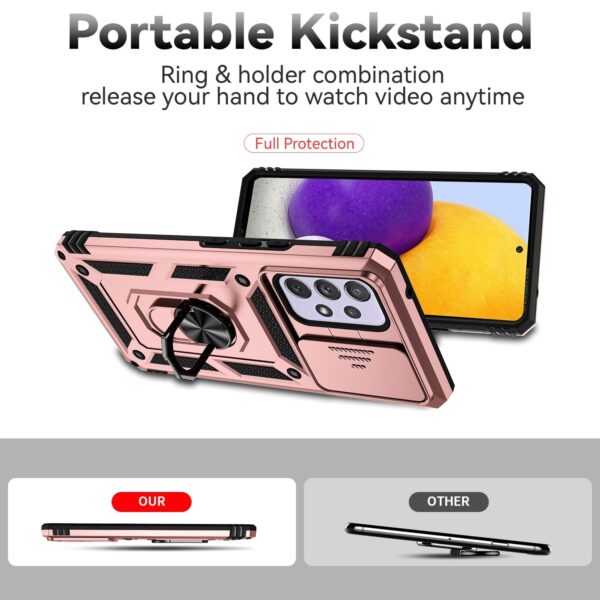 Samsung Galaxy A53 5G Θήκη Ροζ Με Σταντ Sliding Camshield Holder Phone Case Pink