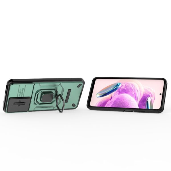 Xiaomi Redmi Note 12s Θήκη Πράσινη Με Σταντ Sliding Camshield TPU + PC Shockproof Phone Case with Holder Green