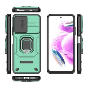 Xiaomi Redmi Note 12s Θήκη Πράσινη Με Σταντ Sliding Camshield TPU + PC Shockproof Phone Case with Holder Green