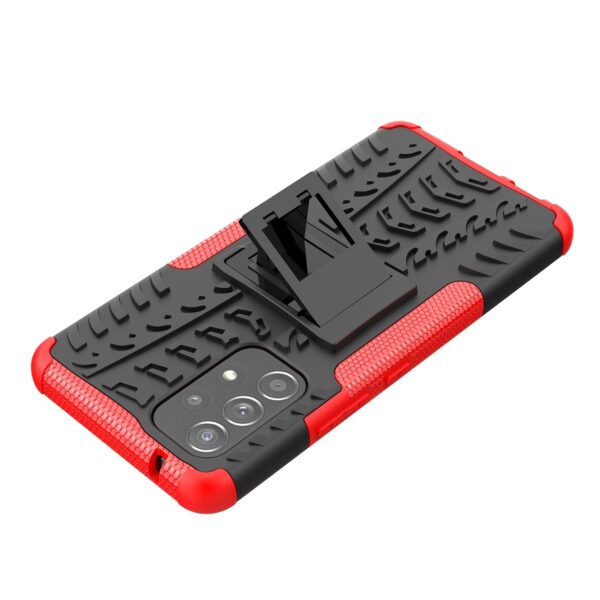Samsung Galaxy A53 5G Θήκη Κόκκινη Tire Texture Shockproof TPU+PC Phone Case with Holder Red