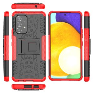 Samsung Galaxy A53 5G Θήκη Κόκκινη Tire Texture Shockproof TPU+PC Phone Case with Holder Red
