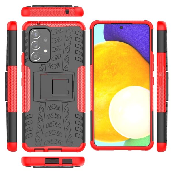 Samsung Galaxy A53 5G Θήκη Κόκκινη Tire Texture Shockproof TPU+PC Phone Case with Holder Red