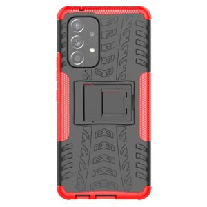 Samsung Galaxy A53 5G Θήκη Κόκκινη Tire Texture Shockproof TPU+PC Phone Case with Holder Red
