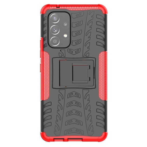 Samsung Galaxy A53 5G Θήκη Κόκκινη Tire Texture Shockproof TPU+PC Phone Case with Holder Red