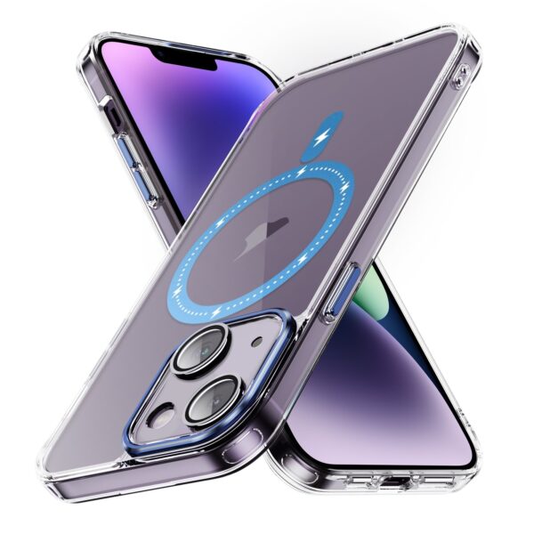 iPhone 15 Θήκη Σιλικόνης Μπλε Airbag Shockproof MagSafe Phone Case Blue iPhone 15 Θήκη Σιλικόνης Μπλε Airbag Shockproof MagSafe Phone Case Blue