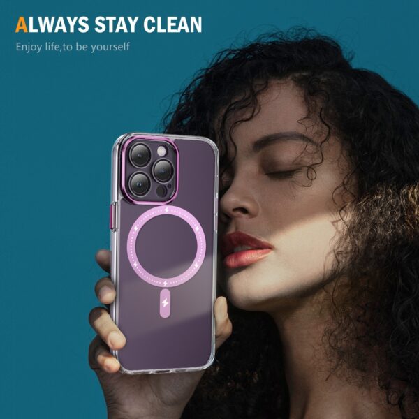 iPhone 15 Pro Θήκη Σιλικόνης Ροζ Airbag Shockproof MagSafe Phone Case Pink