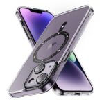 iPhone 15 Plus Θήκη Σιλικόνης Μαύρη Airbag Shockproof MagSafe Phone Case Black