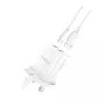 Dudao Φορτιστής Εξωτερικού με 2 Θύρες USB-A και Καλώδιο USB-C Λευκός ()