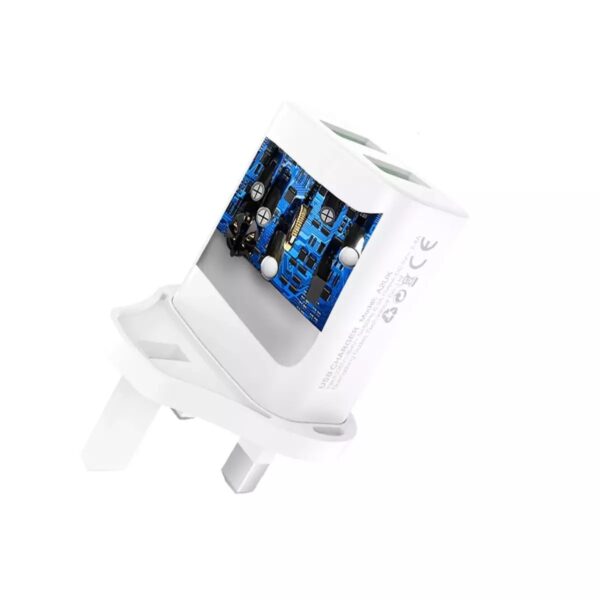 Dudao Φορτιστής Εξωτερικού με 2 Θύρες USB-A και Καλώδιο USB-C Λευκός ()