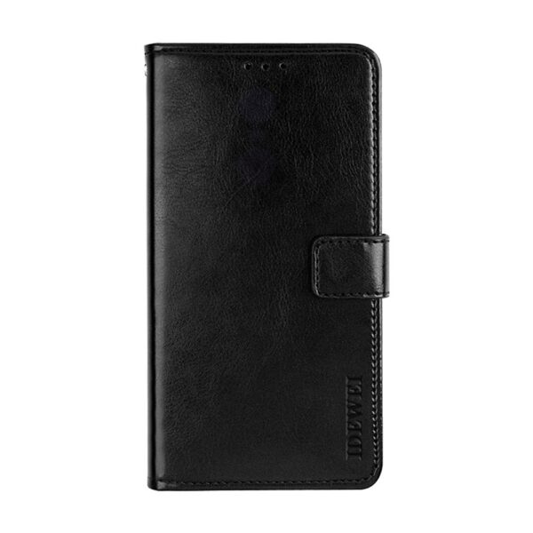 Xiaomi Poco F5 5G Θήκη Βιβλίο Μαύρο idewei Crazy Horse Texture Phone Case with Holder Black