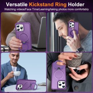 iPhone 15 Pro Θήκη Σιλικόνης Μωβ MagSafe Magnetic Holder Phone Case Purple