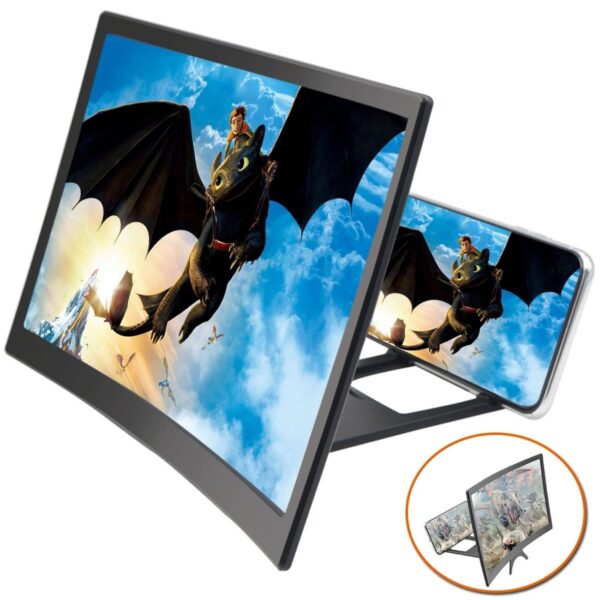 L6 12 inch Curved Screen Mobile Phone Screen Magnifier 3D High-definition Screen Magnifier Multifunctional
