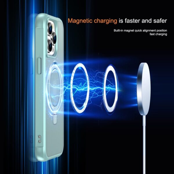 iPhone 14 Pro Θήκη Σιλικόνης Μπλε MagSafe Magnetic Holder Phone Case Lake Blue