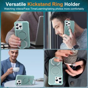 iPhone 14 Pro Θήκη Σιλικόνης Μπλε MagSafe Magnetic Holder Phone Case Lake Blue