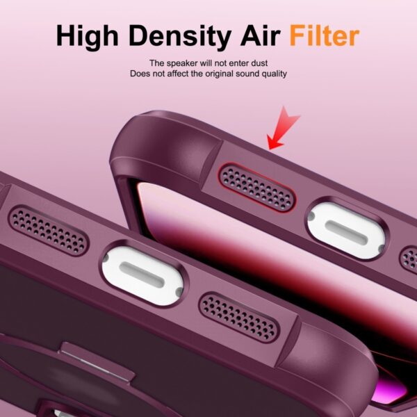 iPhone 14 Pro Θήκη Σιλικόνης Μπορντό MagSafe Magnetic Holder Phone Case Wine Red