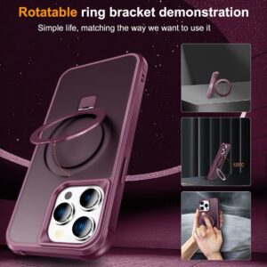 iPhone 14 Pro Θήκη Σιλικόνης Μπορντό MagSafe Magnetic Holder Phone Case Wine Red