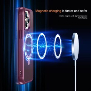 iPhone 14 Pro Θήκη Σιλικόνης Μπορντό MagSafe Magnetic Holder Phone Case Wine Red