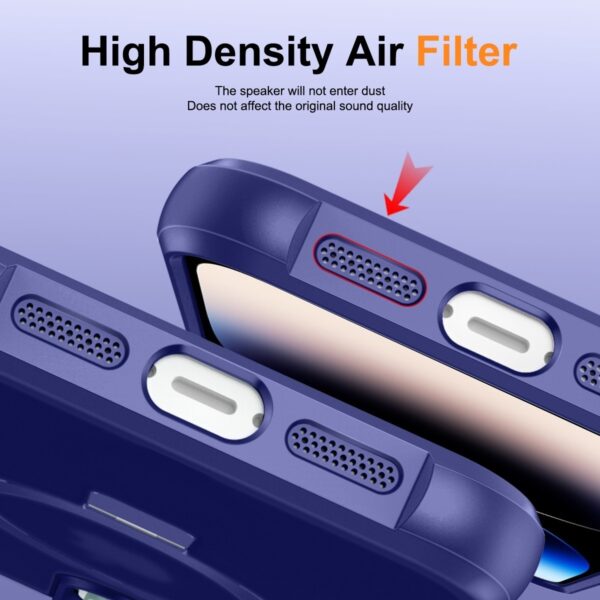 iPhone 14 Pro Θήκη Σιλικόνης Σκούρο Μπλε MagSafe Magnetic Holder Phone Case Klein Blue