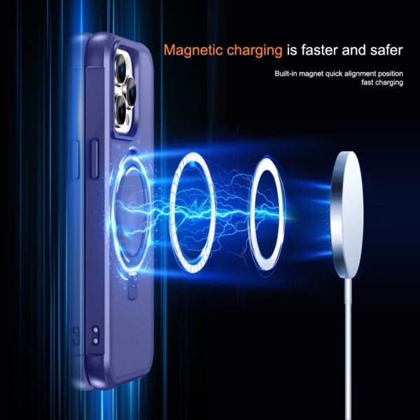 iPhone 14 Pro Θήκη Σιλικόνης Σκούρο Μπλε MagSafe Magnetic Holder Phone Case Klein Blue