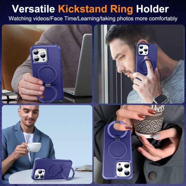 iPhone 14 Pro Θήκη Σιλικόνης Σκούρο Μπλε MagSafe Magnetic Holder Phone Case Klein Blue